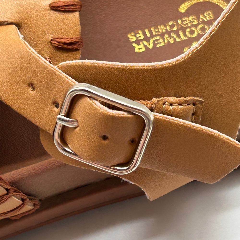 BC Footwear by Seychelles Tan Whipstitch Fisherman Sandals Womens 10 Vegan Flat - Picture 10 of 10